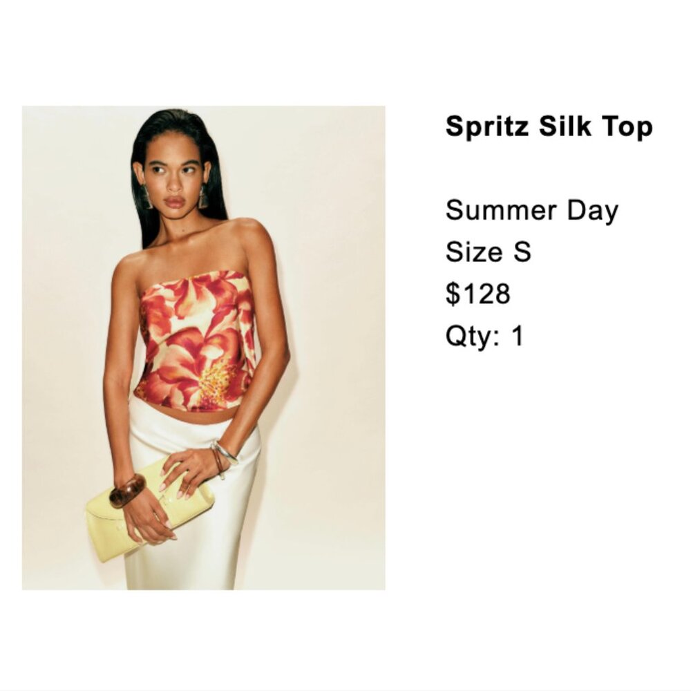 Reformation Spritz Silk Top - Summer Day - Picture 5 of 5